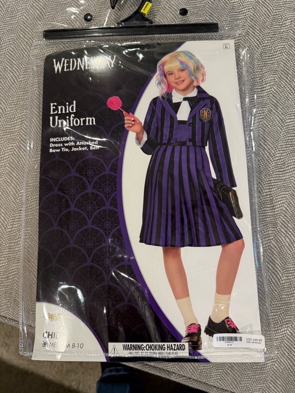 Wednesday Enid costume with wig- child medium (8-10)